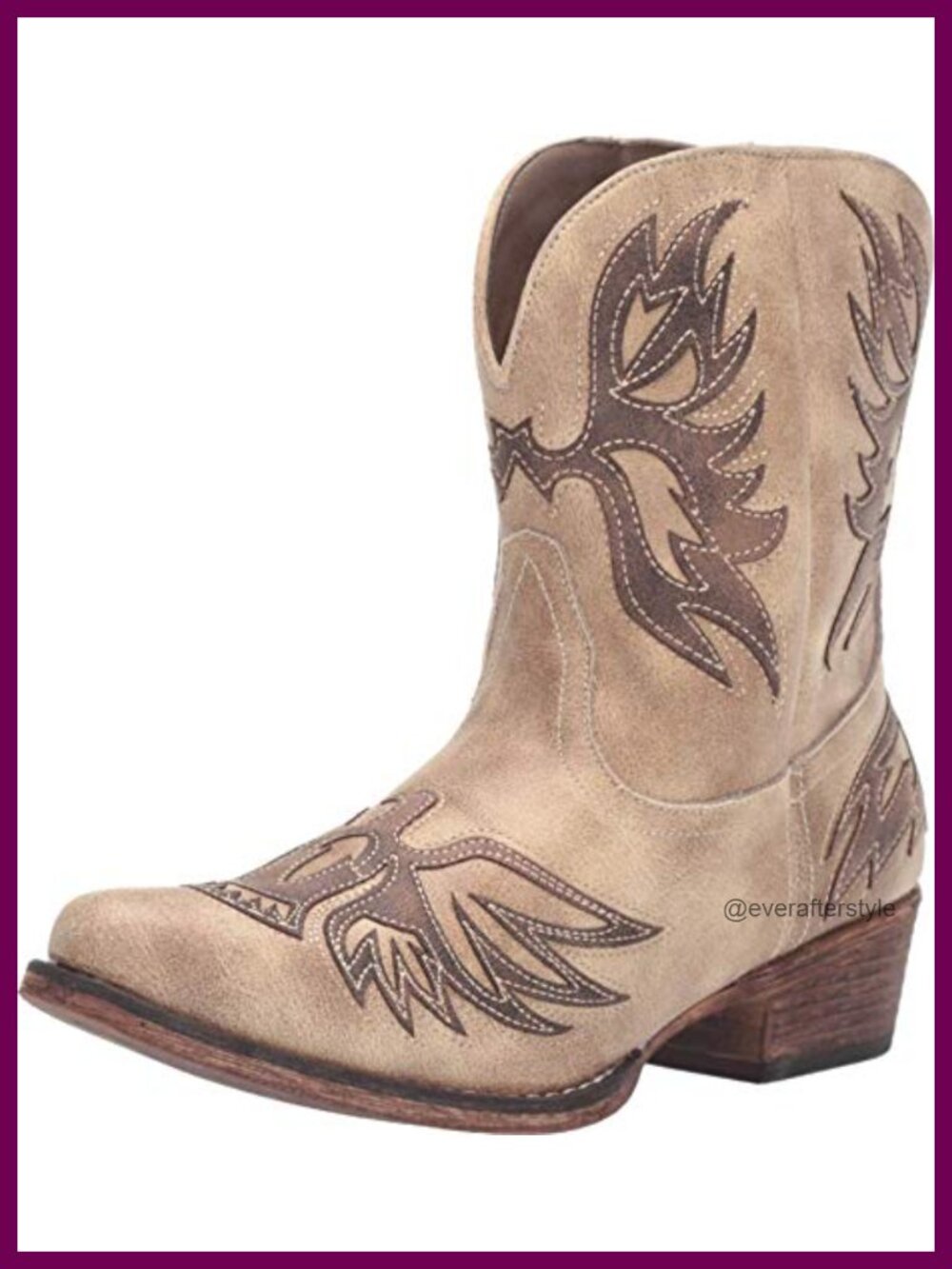 Faux Leather Mid-Calf Western Boots Block Heel